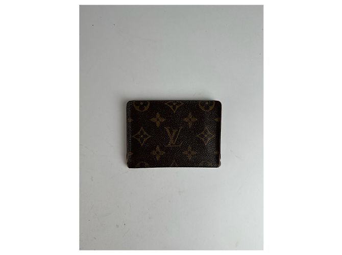 Vintage Louis Vuitton leather Monogram Card Holder Brown - view 9