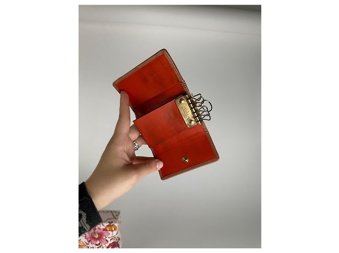 Ophidia Vintage Gucci Leather Monogram Key Holder Grey - view 3