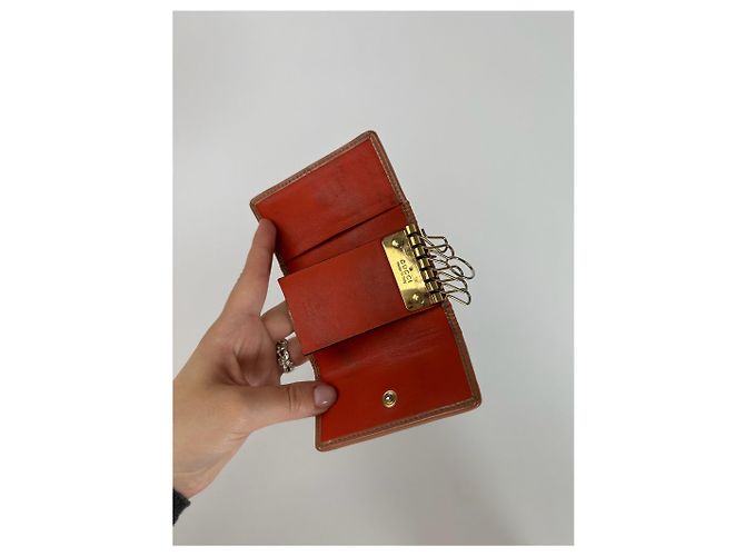 Ophidia Vintage Gucci Leather Monogram Key Holder Grey - view 5