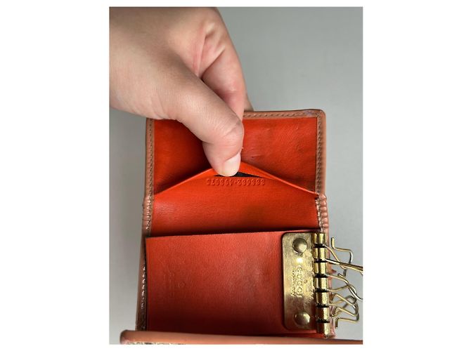Ophidia Vintage Gucci Leather Monogram Key Holder Grey - view 6