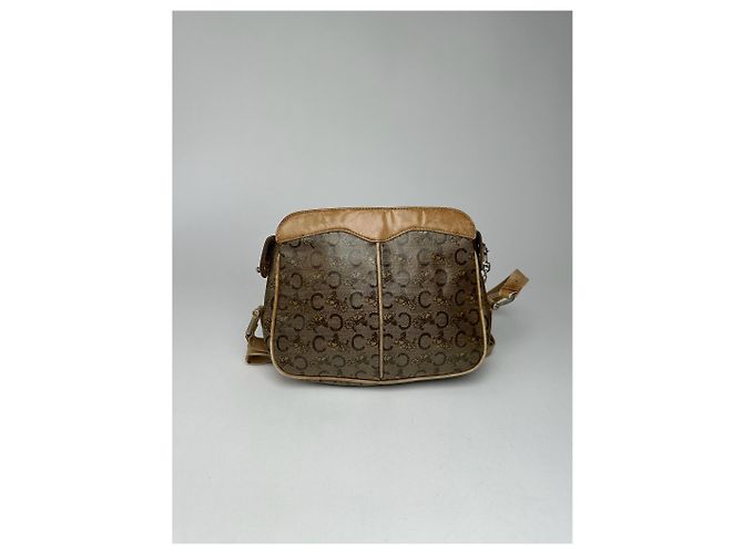 Céline Vintage Celine Paris Triomphe Monogramm Leder Tasche Braun - Ansicht 15