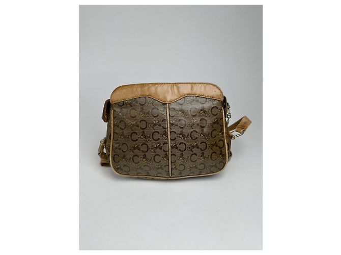 Céline Vintage Celine Paris Triomphe Monogramm Leder Tasche Braun - Ansicht 2