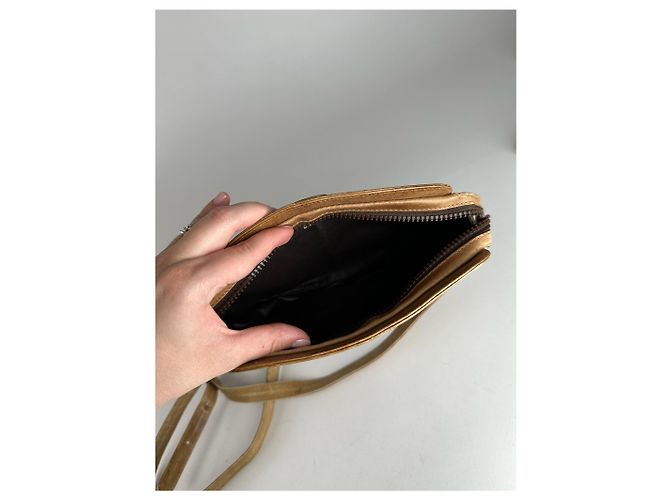 Céline Vintage Celine Paris Triomphe Monogramm Leder Tasche Braun - Ansicht 9