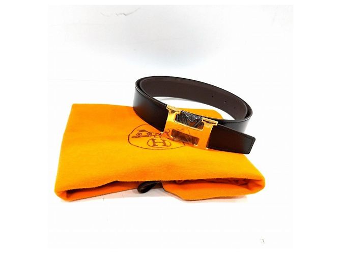 Hermès Hermes Leather Constance Reversible Belt Brown Black - view 9