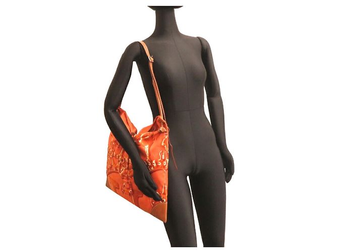 Silk In Hermès Borsa a Spalla Donna Hermes Silky City MM Arancione - vista 8