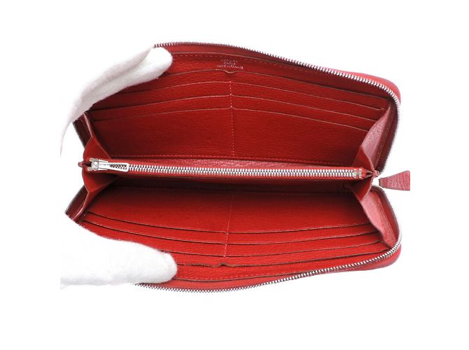 Hermès Cartera Larga Azap Hermes en Cuero Chevre Rojo Roja - vista 5