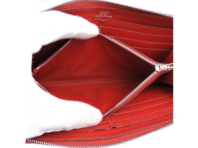 Hermès Cartera Larga Azap Hermes en Cuero Chevre Rojo Roja - vista 6