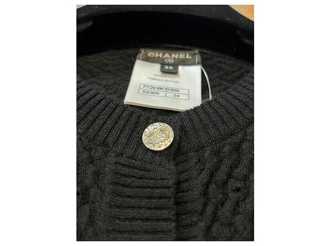Chanel Kaschmir Cardigan Schwarz - Ansicht 3
