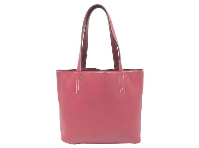 Hermès Borsa tote Hermes Double Sens 28 Rosa Rosso - vista 2