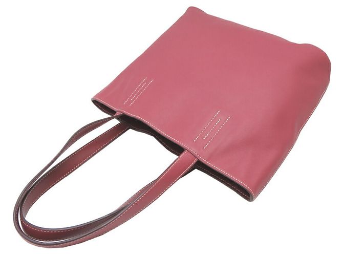 Hermès Borsa tote Hermes Double Sens 28 Rosa Rosso - vista 4