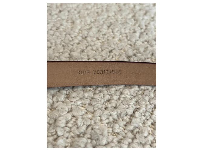 Chanel Cinturón de cuero con logo CC Burdeos - vista 4