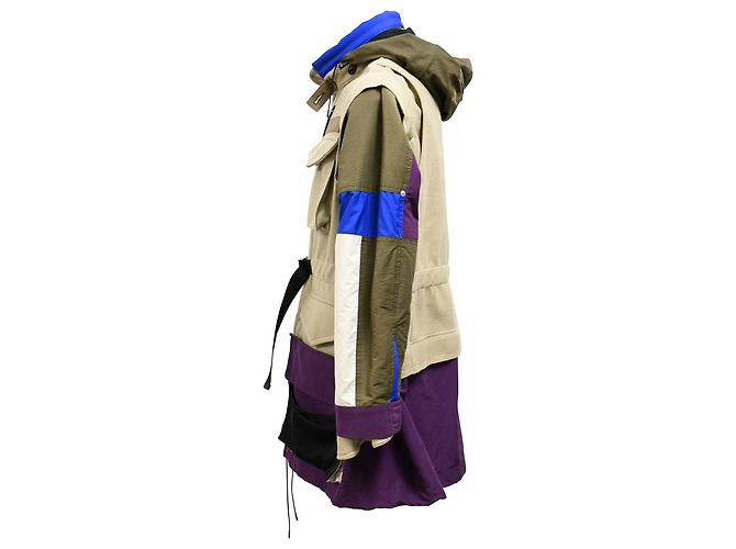 Sacai Melton Jacket in Beige Wool - view 2