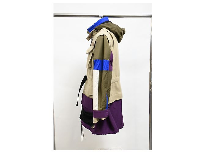 Sacai Melton Jacket in Beige Wool - view 7