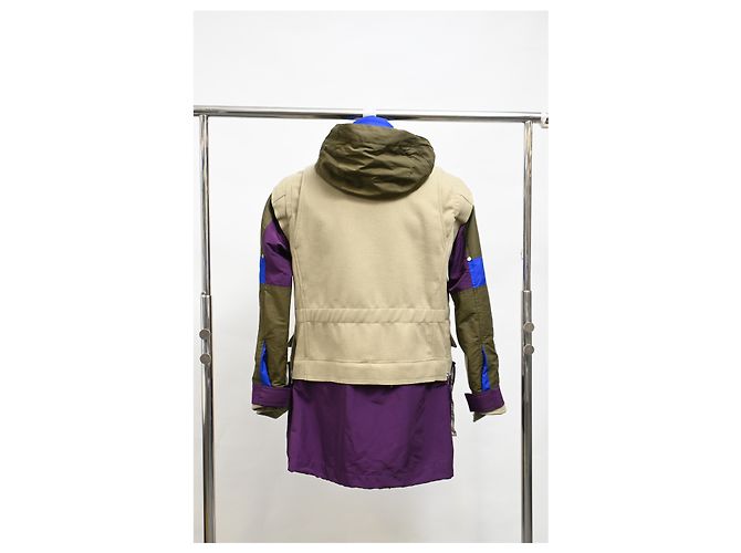 Sacai Melton Jacket in Beige Wool - view 8
