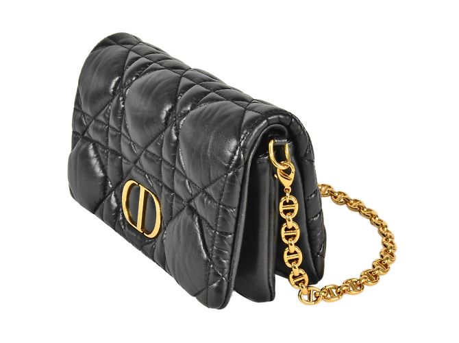 Christian Dior Dior CARO Macrocannage Borsa a Spalla con Catena Nero - vista 2