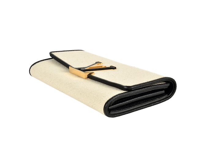 Cartera Larga Capucines de Louis Vuitton Negro Beige - vista 3