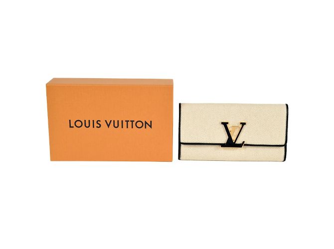 Cartera Larga Capucines de Louis Vuitton Negro Beige - vista 7