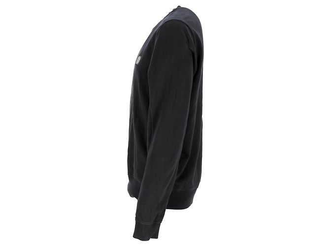 Pull en coton noir avec patch logo Stone Island - vue 7