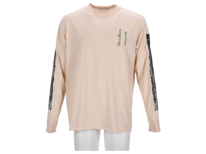 Camiseta de algodón beige con estampado de video Acne Studios - vista 6