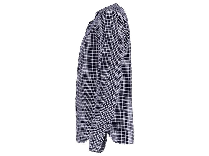 Camicia a quadri Tom Ford in cotone blu navy - vista 2