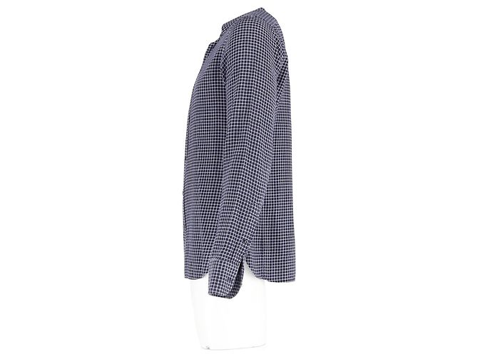 Camicia a quadri Tom Ford in cotone blu navy - vista 5