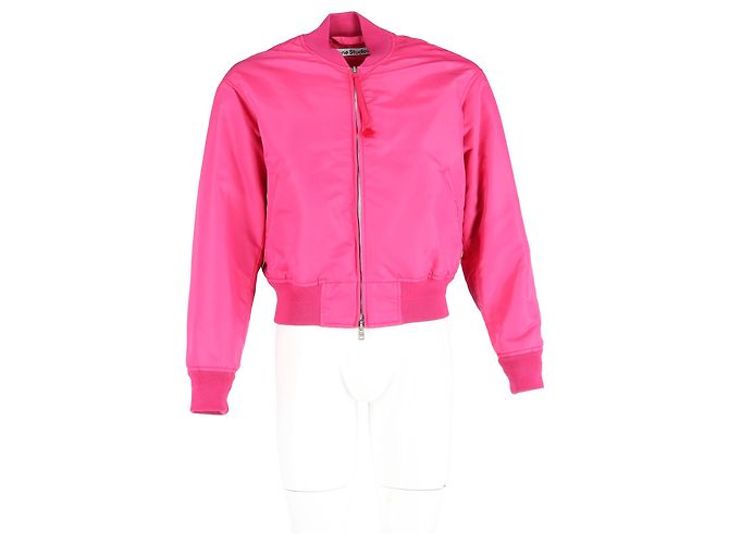 Giacca Bomber Acne Studios in nylon rosa Marrone - vista 4