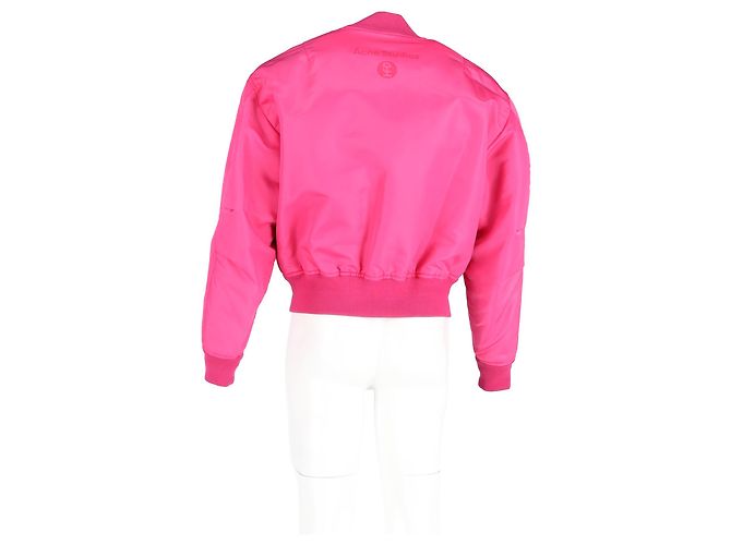 Giacca Bomber Acne Studios in nylon rosa Marrone - vista 6