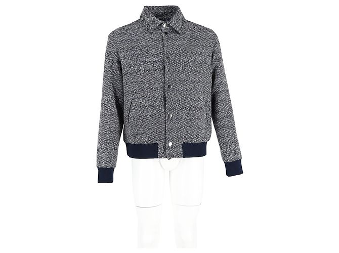 Giacca bomber testurizzata Etro blu navy in cotone - vista 4