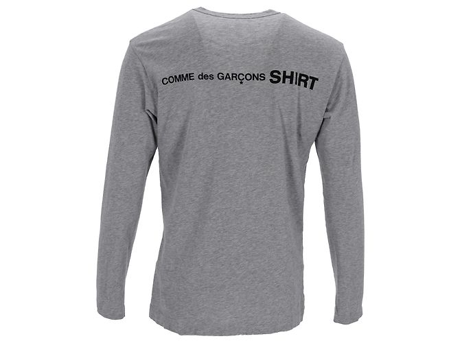 Comme Des Garcons T-shirt a maniche lunghe Comme des Garçons in cotone grigio - vista 3