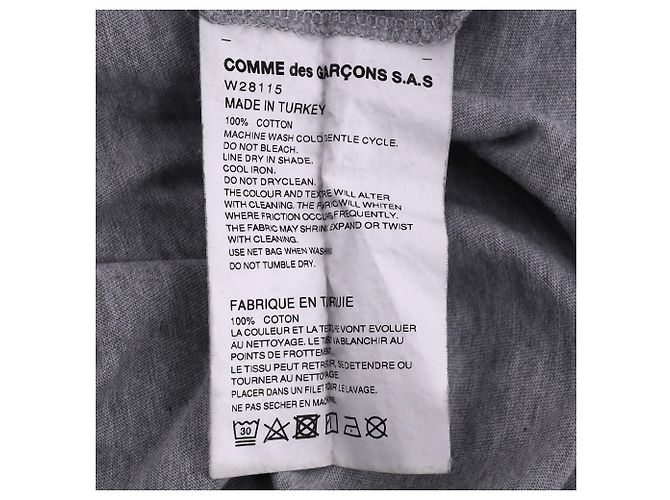 Comme Des Garcons T-shirt a maniche lunghe Comme des Garçons in cotone grigio - vista 5
