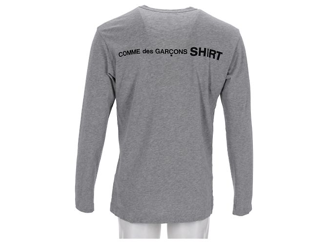 Comme Des Garcons T-shirt a maniche lunghe Comme des Garçons in cotone grigio - vista 8