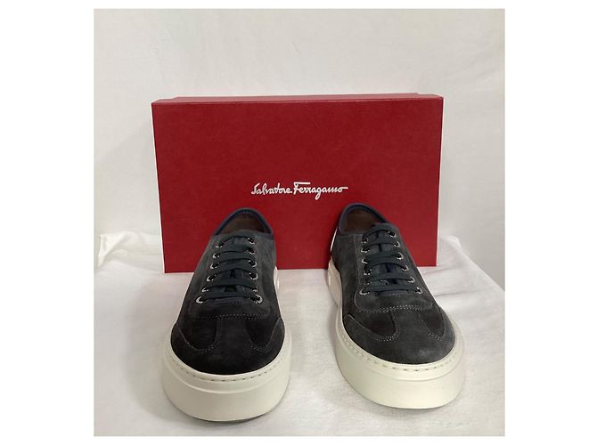 Salvatore Ferragamo Baskets à plateforme Truman Ferragamo en daim noir - vue 15