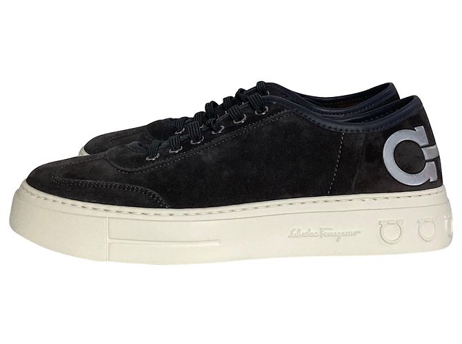 Salvatore Ferragamo Baskets à plateforme Truman Ferragamo en daim noir - vue 6