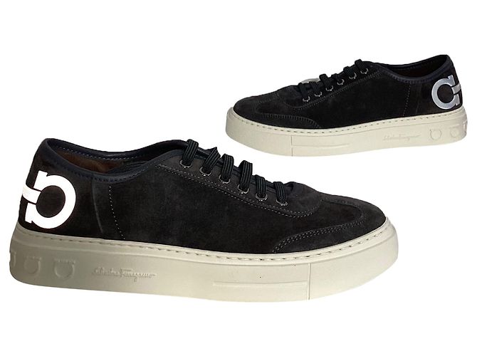 Salvatore Ferragamo Baskets à plateforme Truman Ferragamo en daim noir - vue 7