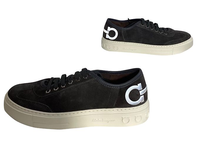 Salvatore Ferragamo Baskets à plateforme Truman Ferragamo en daim noir - vue 8