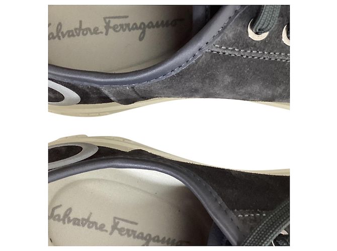 Salvatore Ferragamo Baskets à plateforme Truman Ferragamo en daim noir - vue 9