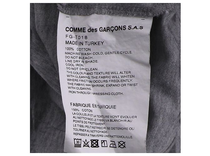 Comme Des Garcons Camiseta Comme Des Garçons en algodón gris - vista 5