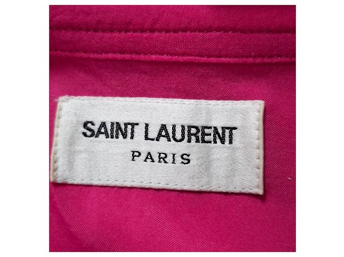 Camicia a maniche corte Saint Laurent 2022 in viscosa rosa - vista 3