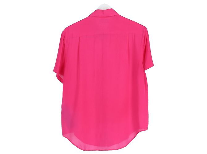 Camicia a maniche corte Saint Laurent 2022 in viscosa rosa - vista 5