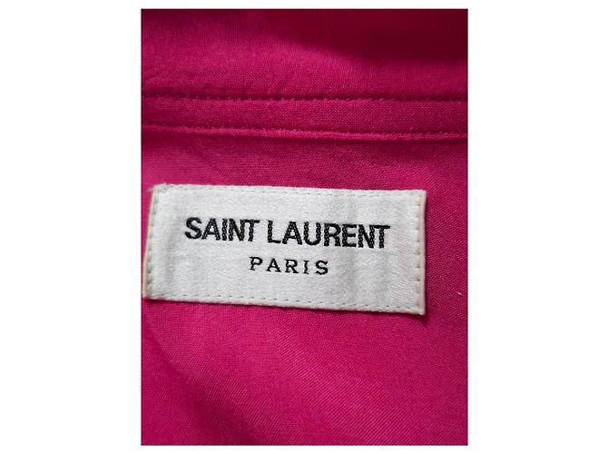 Camicia a maniche corte Saint Laurent 2022 in viscosa rosa - vista 6