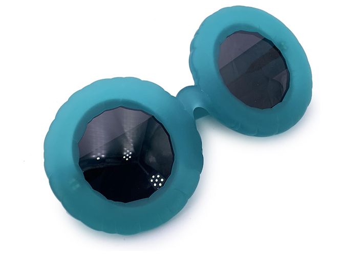 Jeremy Scott Gafas de sol oversize JSPool/3 azules de Linda Farrow 145 mm Turquesa - vista 3