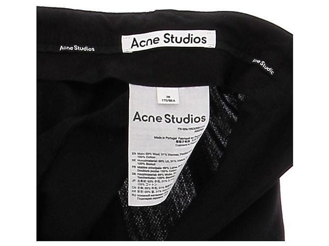 ACNE STUDIOS Pantalones T.FR 36 Lana Negro - vista 5