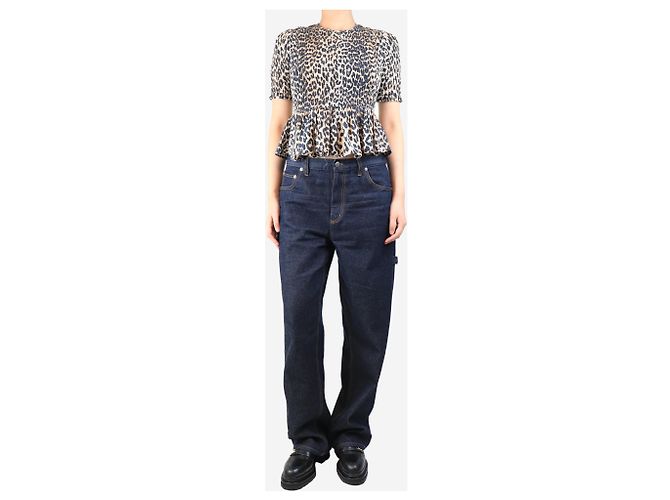 Tibi Indigo weit geschnittene Utility-Jeans - Größe UK 10 - Ansicht 2
