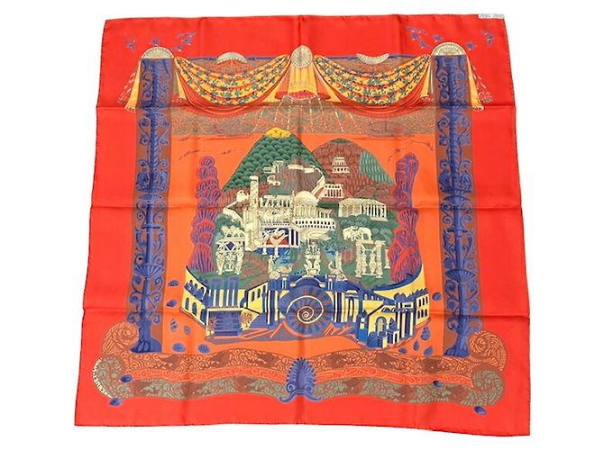 Sciarpa Hermès Carré 90 L’ATLANTIDE Arancione - vista 2