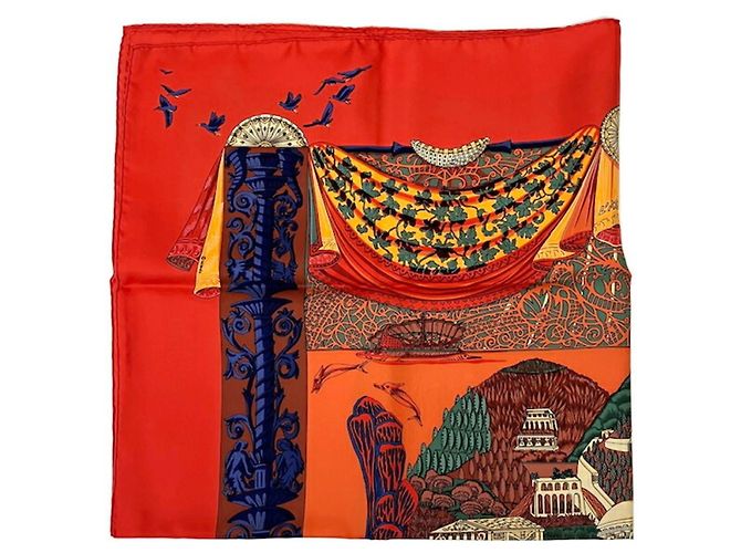 Sciarpa Hermès Carré 90 L’ATLANTIDE Arancione - vista 3