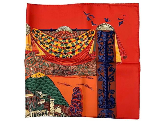 Sciarpa Hermès Carré 90 L’ATLANTIDE Arancione - vista 4