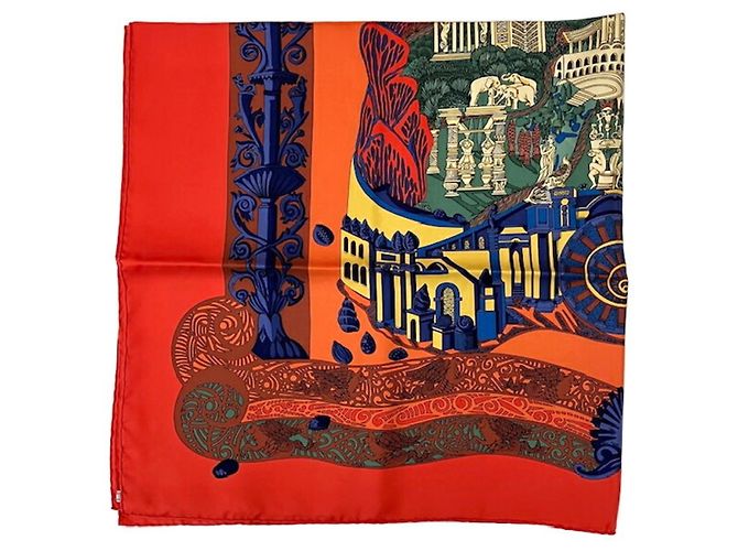 Sciarpa Hermès Carré 90 L’ATLANTIDE Arancione - vista 5