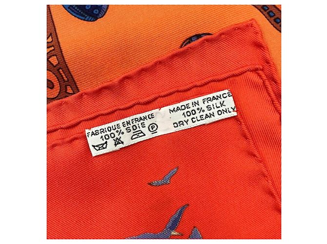 Sciarpa Hermès Carré 90 L’ATLANTIDE Arancione - vista 7