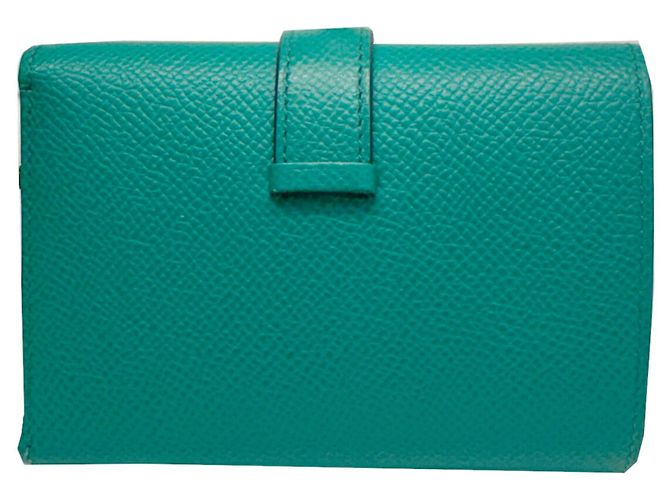 Hermès Hermes Bearn Tri-Fold Geldbörse aus grünem Epsom-Leder - Ansicht 2