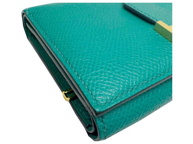 Hermès Hermes Bearn Tri-Fold Geldbörse aus grünem Epsom-Leder - Ansicht 3